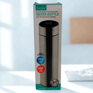 NUVOMED Double Walled Stainless Steel Water Bottle with Temperature Display
